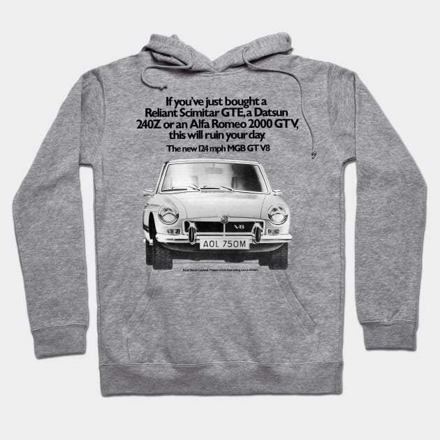 MGB GT - advert Hoodie by Throwback Motors